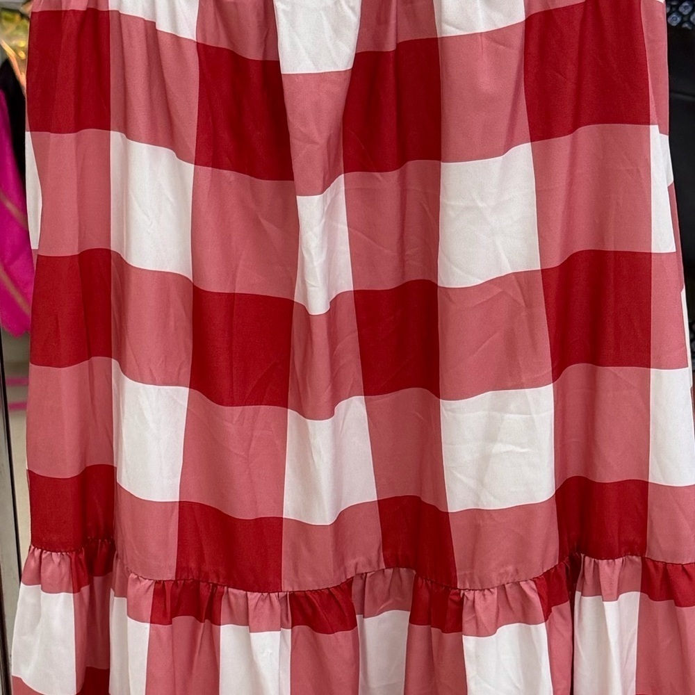 English factory NEW Gingham check plaid ruffle maxi dress new with tags size XS - Picture 2 of 7